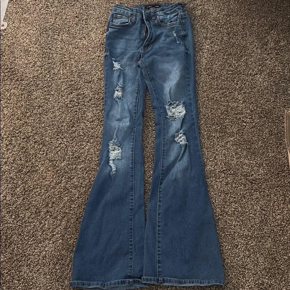 Blue bootcut jeans